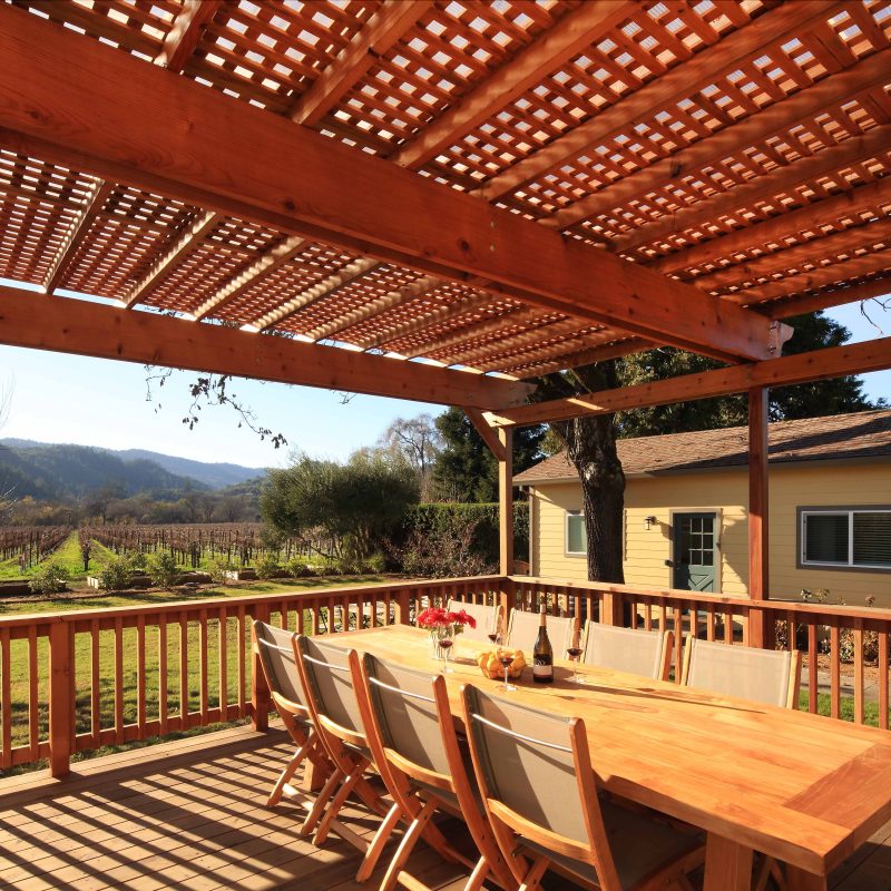 ZO Wines Estate in Healdsburg, California was remodeled to include a beautiful redwood deck.