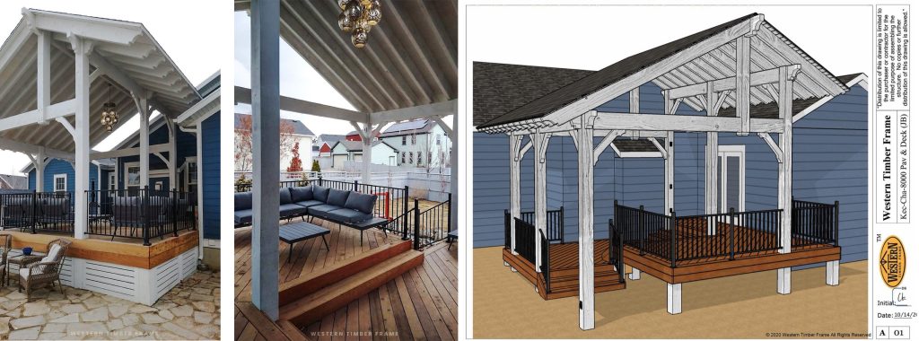 Western Timber Frame Daybreak neighborhood redwood deck