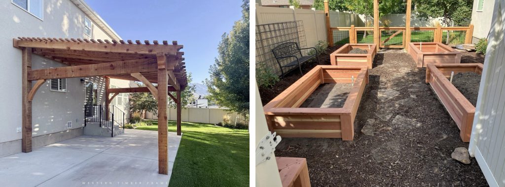 Western Timber Frame pergola, arbor, and garden image